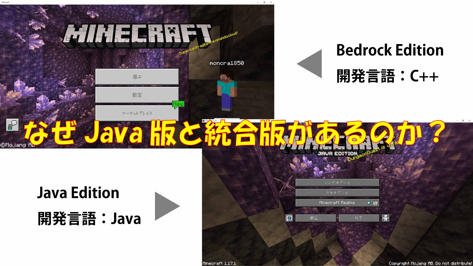 なぜマインクラフトにはjava版と統合版があるのか 大人のマインクラフト